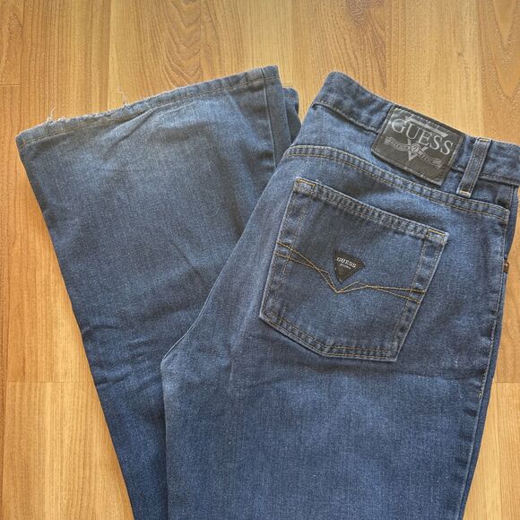 Vtg Guess USA Jeans Medium Wash 100% Cotton USA 80's/90's Frayed Hem/Label Wear - Picture 1 of 11